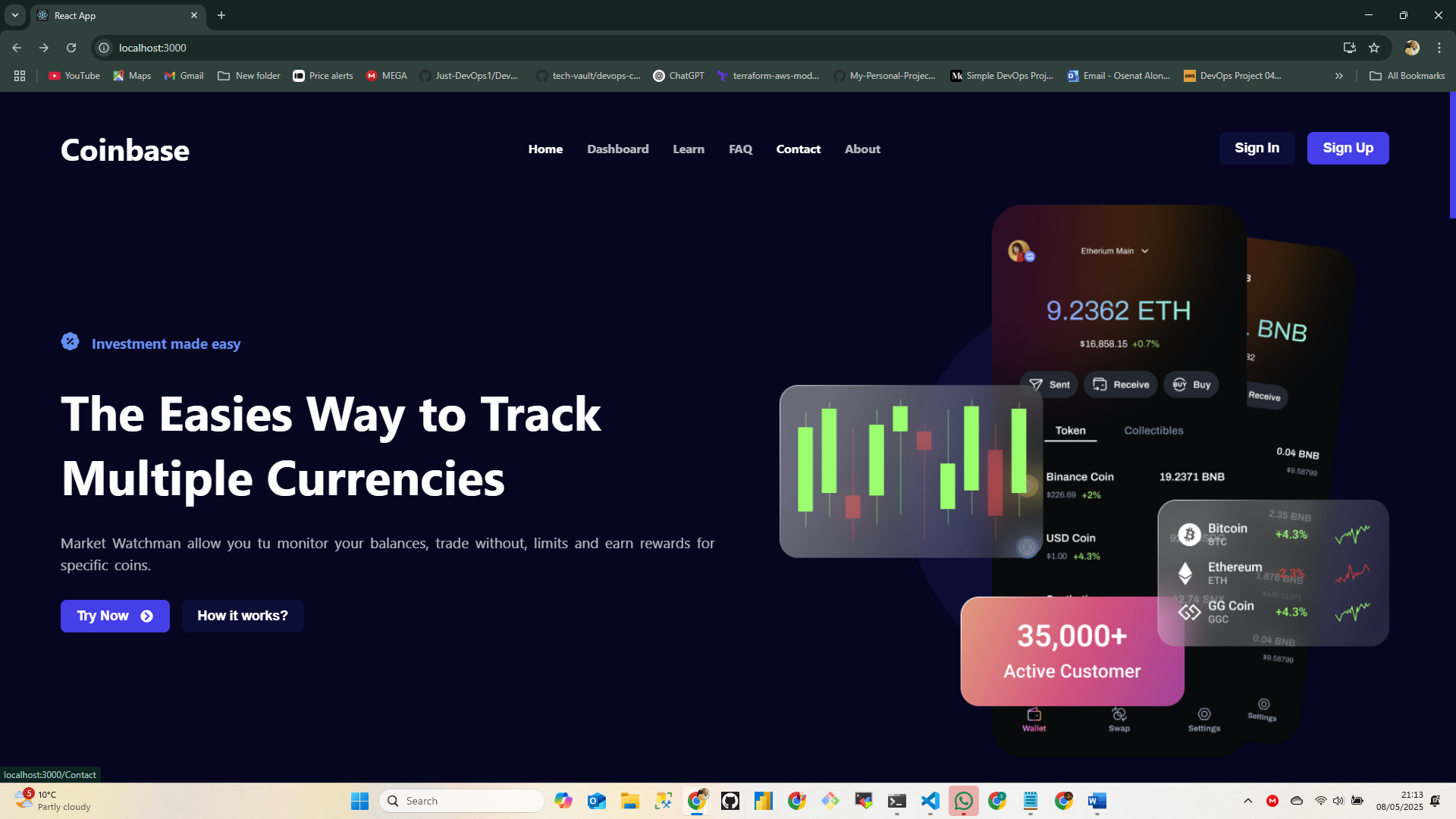 Deploying a React Coinbase Landing Page to AWS